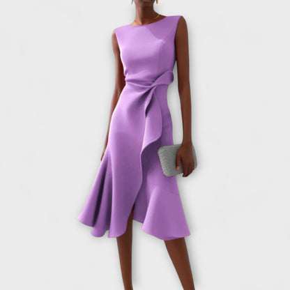 Juliette – Abito midi Asimmetrico con Drapé