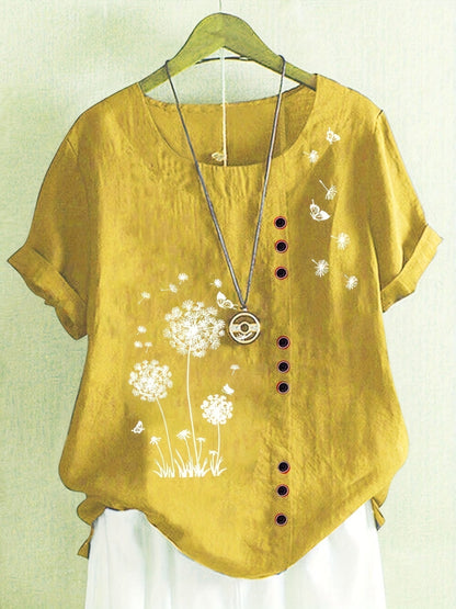 Hermione – Blusa con Stampa di Diente di Leone