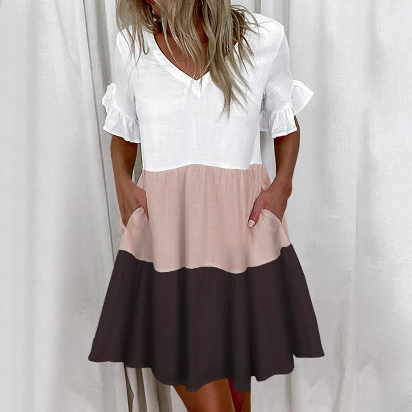 Aliah™ - Abito con Encanto di Colorblock