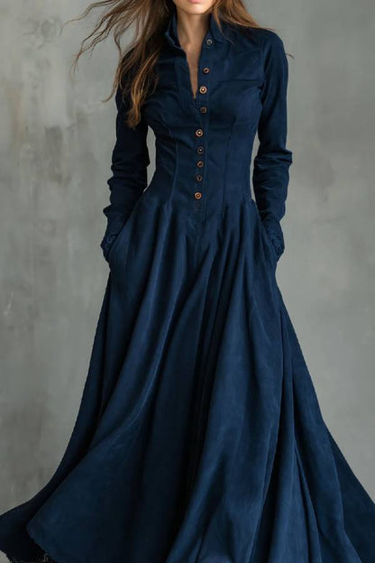 Zendaya | Abito maxi con collo camisero