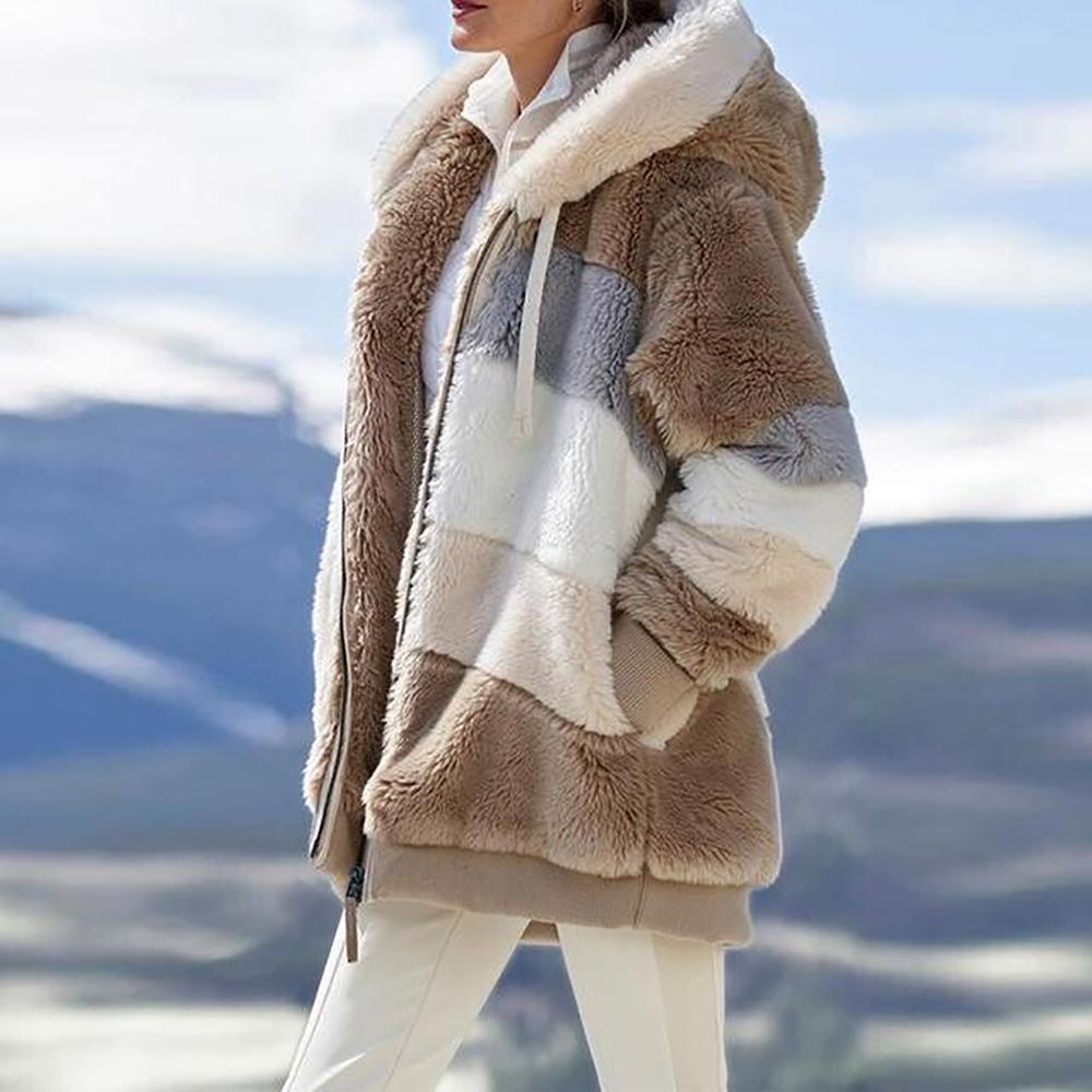 KAREN | Cappotto con cappuccio Oversize di Pelle Morbido e Calda