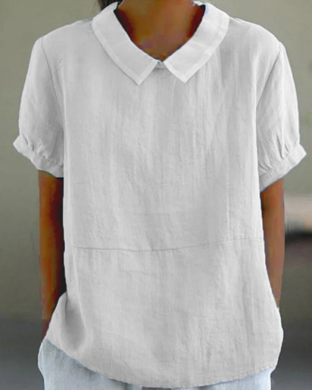 Beatrix - Camicia di Cotone-Lino con Fiori Retrò