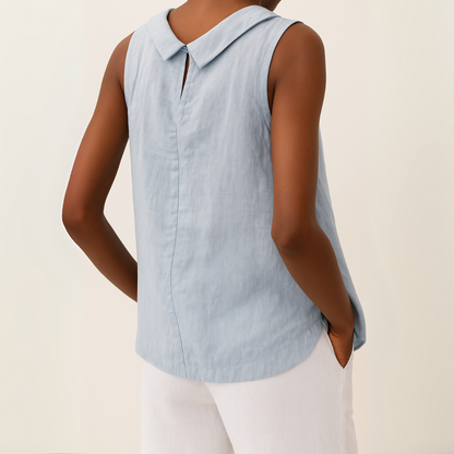 BLUSA IN LINO SENZA MANICHE DAJA