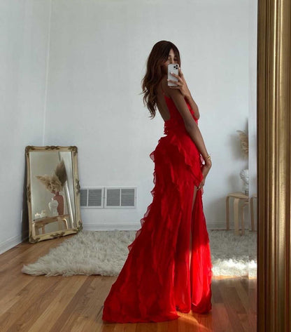 Zara - Abito maxi con volant