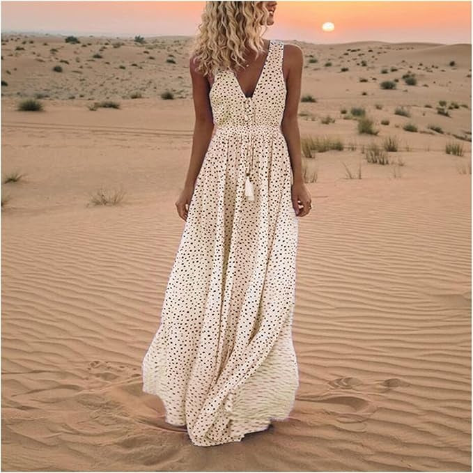 Ismena - Abito Maxi Boho di Pois