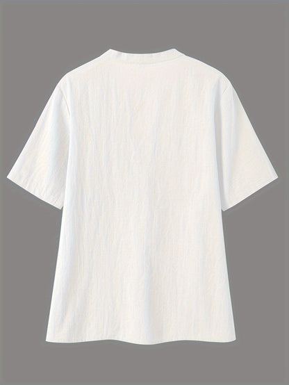 Sharron - Blusa elegante con scollo a V e Bottoni
