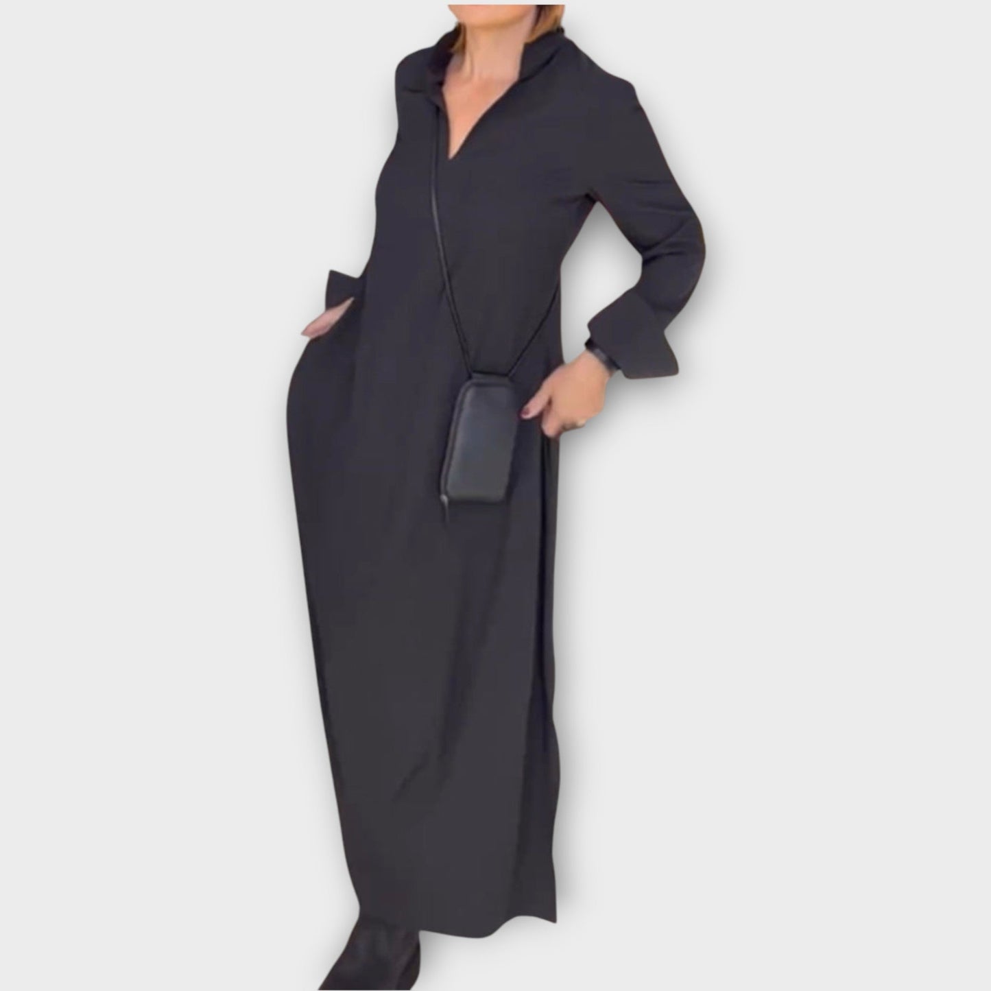 Abito Maxi con Collo Rilassato