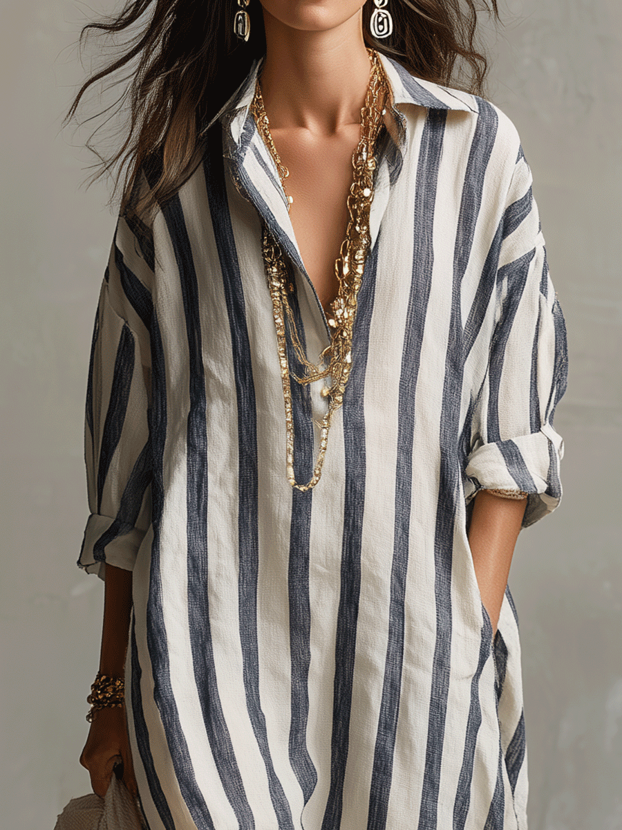 Arden | Abito maxi Boho a righe