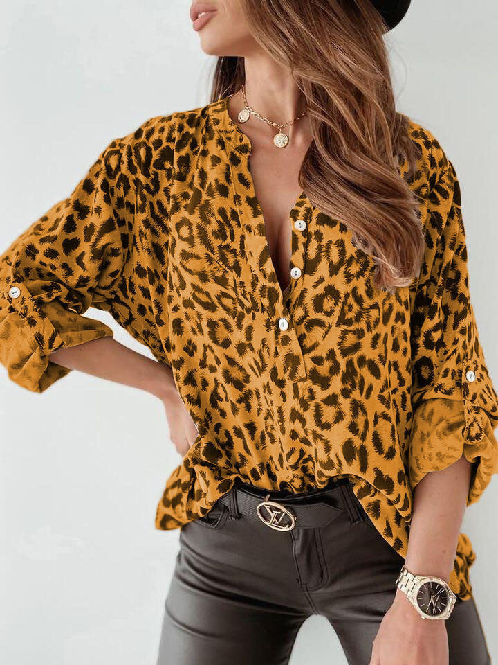 HERTA I BLUSA A MANICHE LUNGHE CON STAMPA DI LEOPARDO