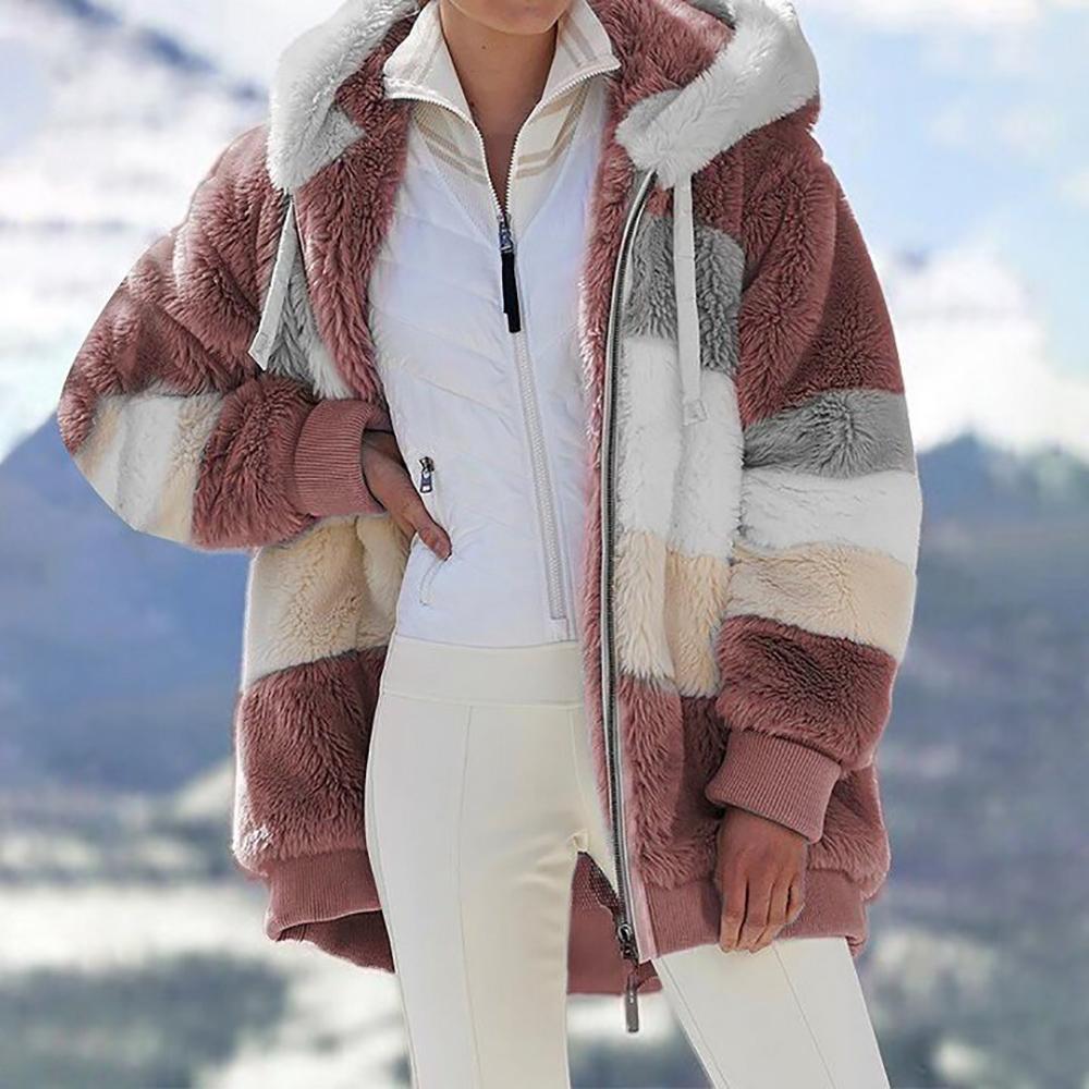 KAREN | Cappotto con cappuccio Oversize in pelliccia sintetica e Caldo