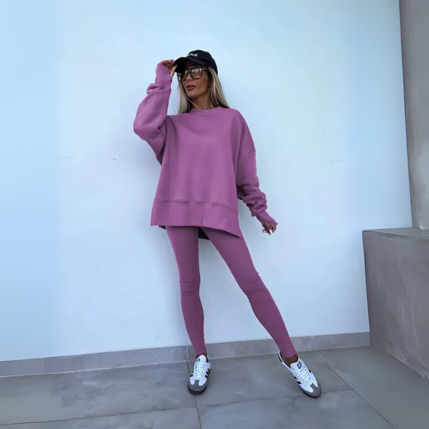 ELVYNESSA – SET DI FELPA E PANTALONI A MANICHE LUNGHE CASUAL