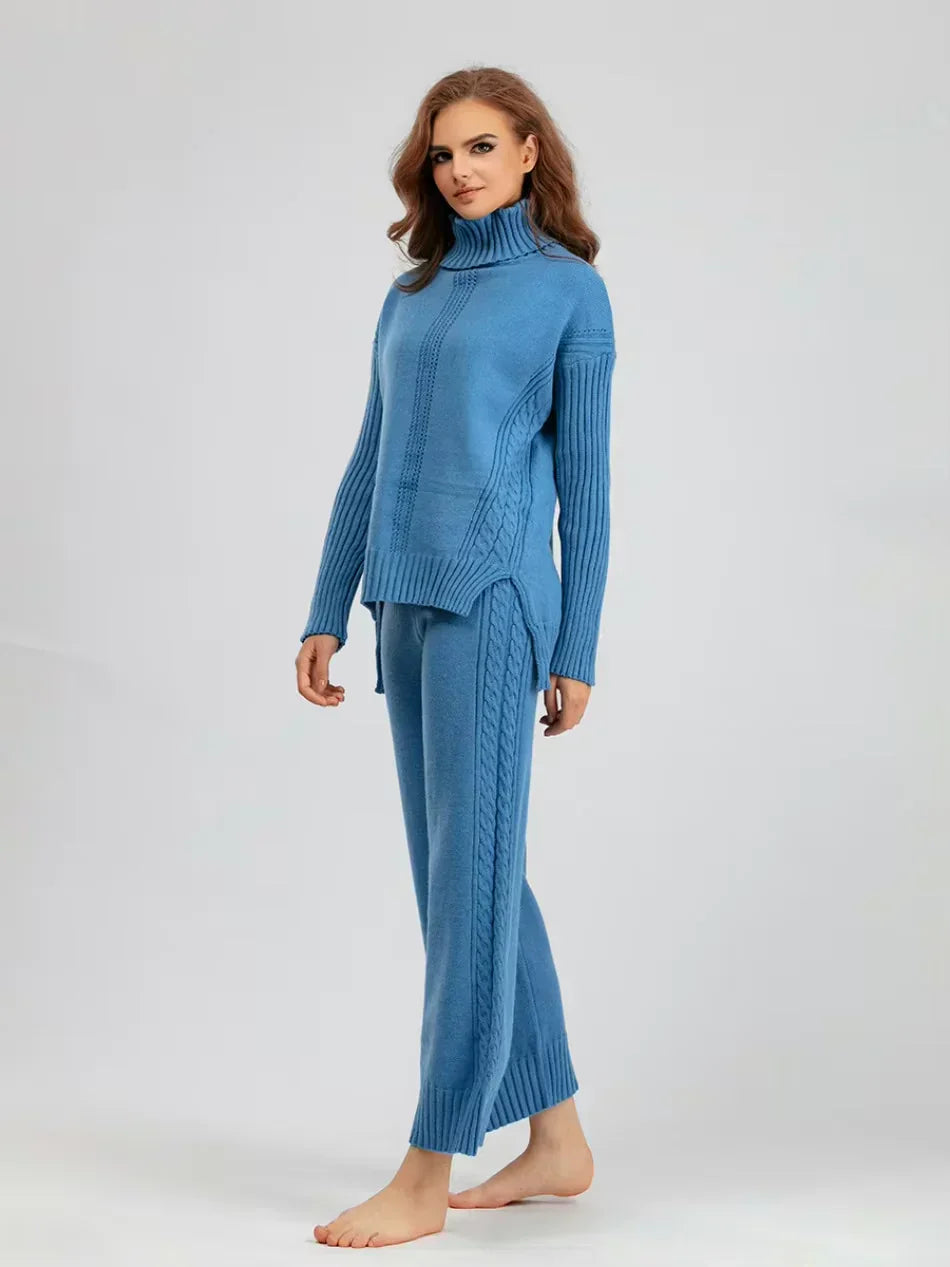 Scarlett - Set di Maglione di Collo alto Chic e Pantaloni Sueltos