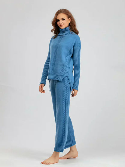Scarlett - Set di Maglione di Collo alto Chic e Pantaloni Sueltos