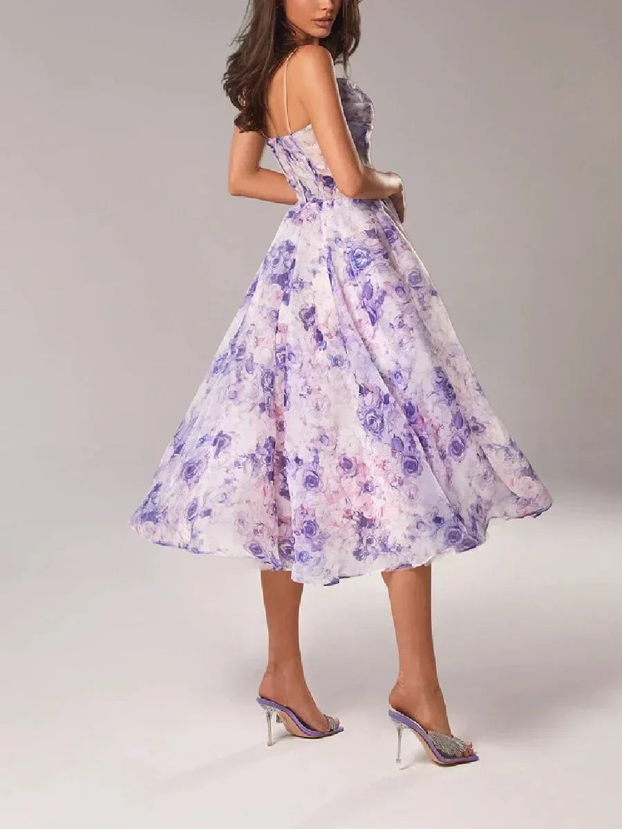 Emilia - Elegante Abito senza maniche Impreso