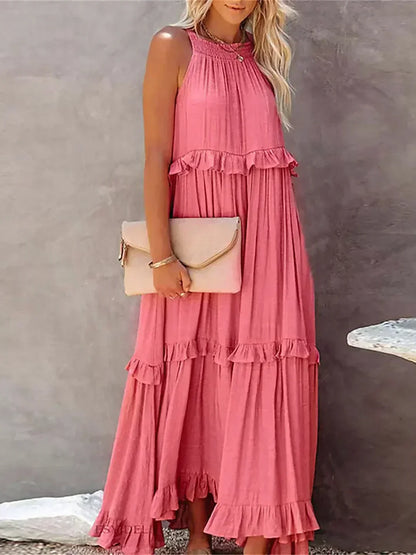 Landry - Abito senza maniche con volant chic