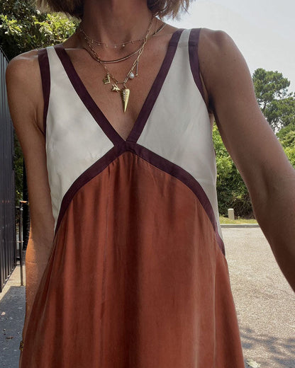 Laken – Abito maxi Leggero con Scollo a V