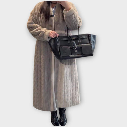 Elegante Cappotto lungo in pelliccia sintetica per l'inverno