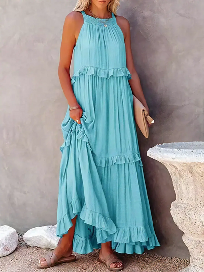 Mabel | Abito Maxi Ruffle Breeze