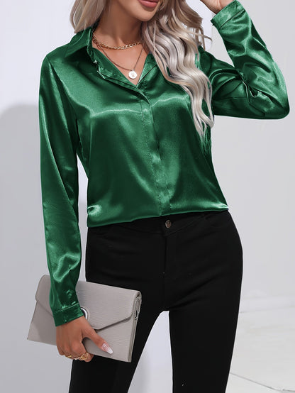 Luna - Blusa Satinada con bottoni