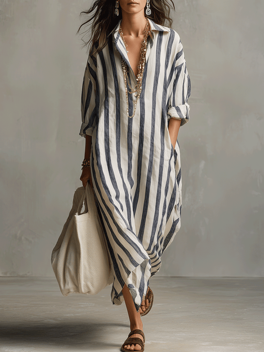 Arden | Abito maxi Boho a righe