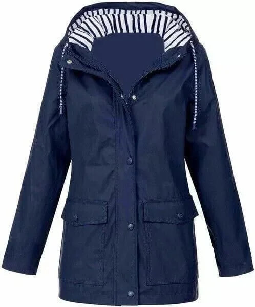 Ilektra - Giacca Elegante a maniche lunghe Impermeabile con cappuccio