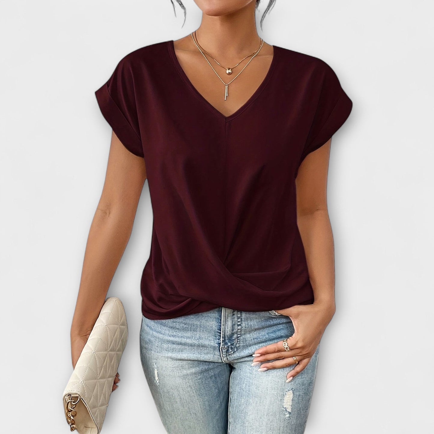 Carlinda | Top elegante con scollo a V