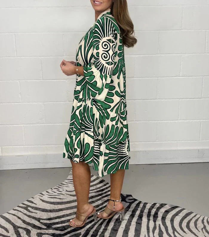 Fenella - Abito midi Impreso con Scollo a V