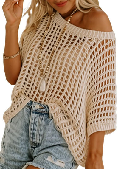 Danae - Top di Ganchillo Casual con Recortes