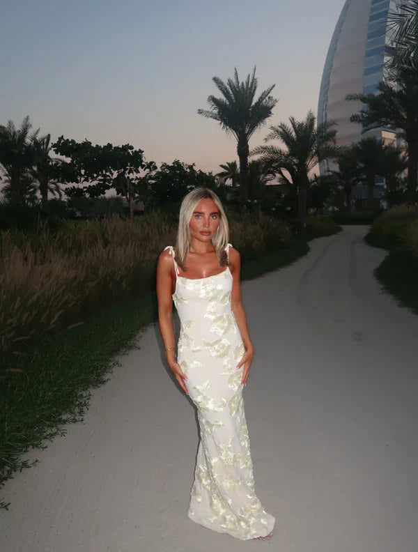 LILY - Abito maxi Floreale Con Tiras Regolabili
