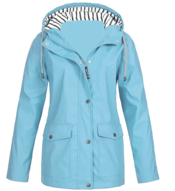 Ilektra - Giacca Elegante a maniche lunghe Impermeabile con cappuccio