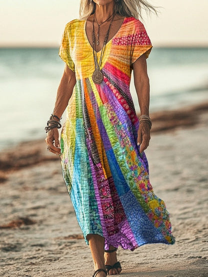 Abito di Design Bohemio con Sole