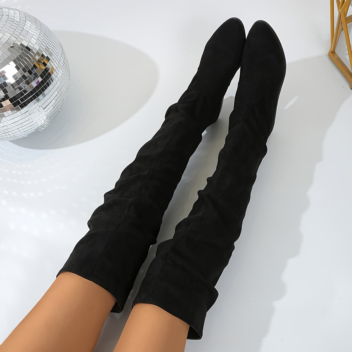 Versión alargada Stivali da donna apiladas alla moda Versatili sobre la rodilla