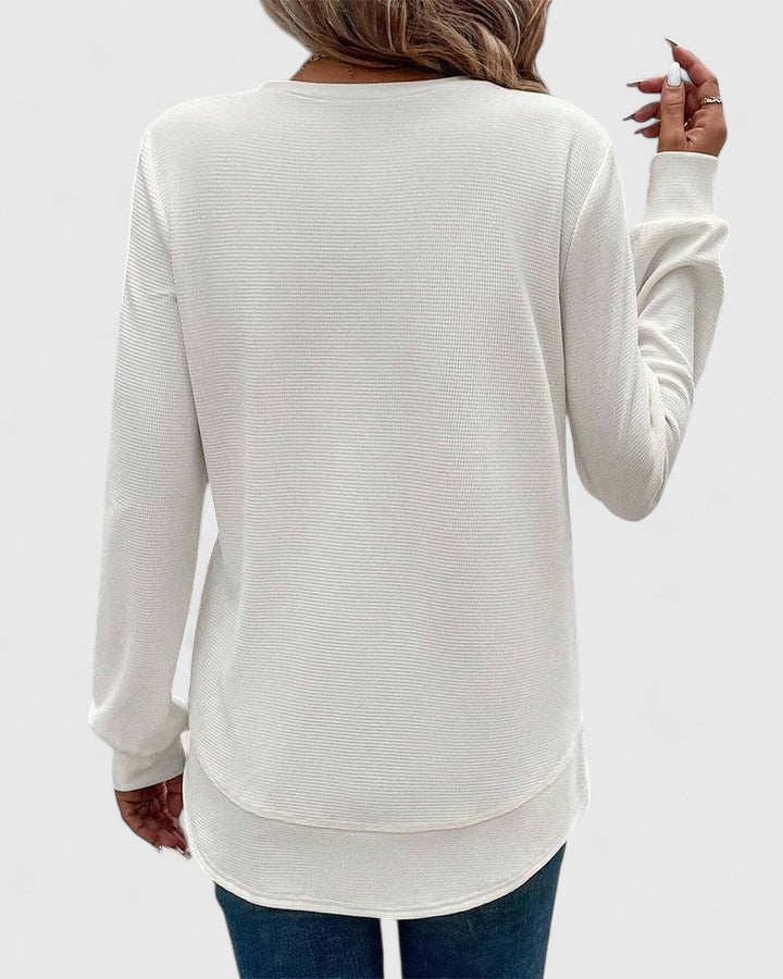 Nadyalyn | Elegante Maglione a maniche lunghe con Collo rotondo