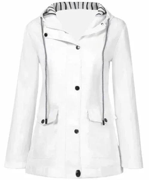 Ilektra - Giacca Elegante a maniche lunghe Impermeabile con cappuccio