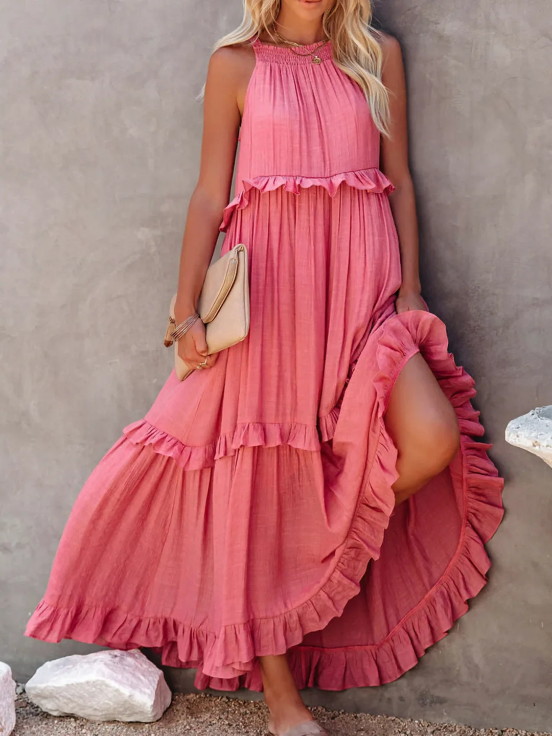 Mabel | Abito Maxi Ruffle Breeze
