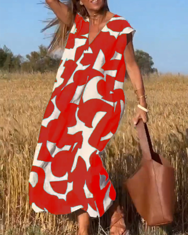 Sarinya - Abito Stampato Con Scollo a V