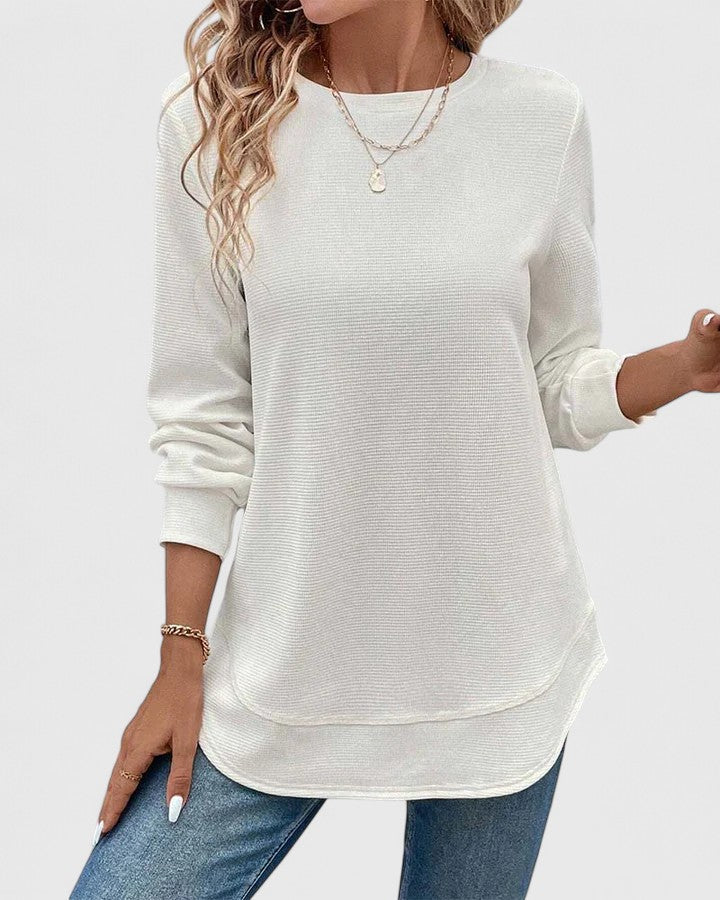 Nadyalyn | Elegante Maglione a maniche lunghe con Collo rotondo