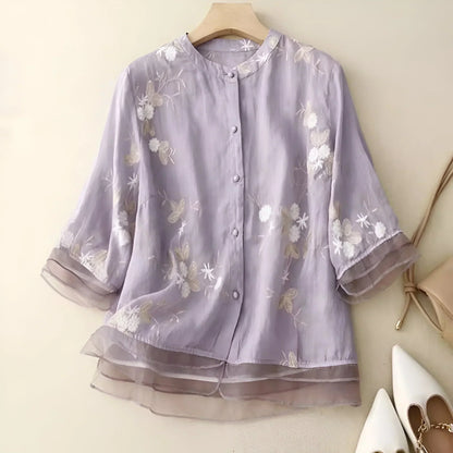 Carmelita – Blusa Transparente Ricamata