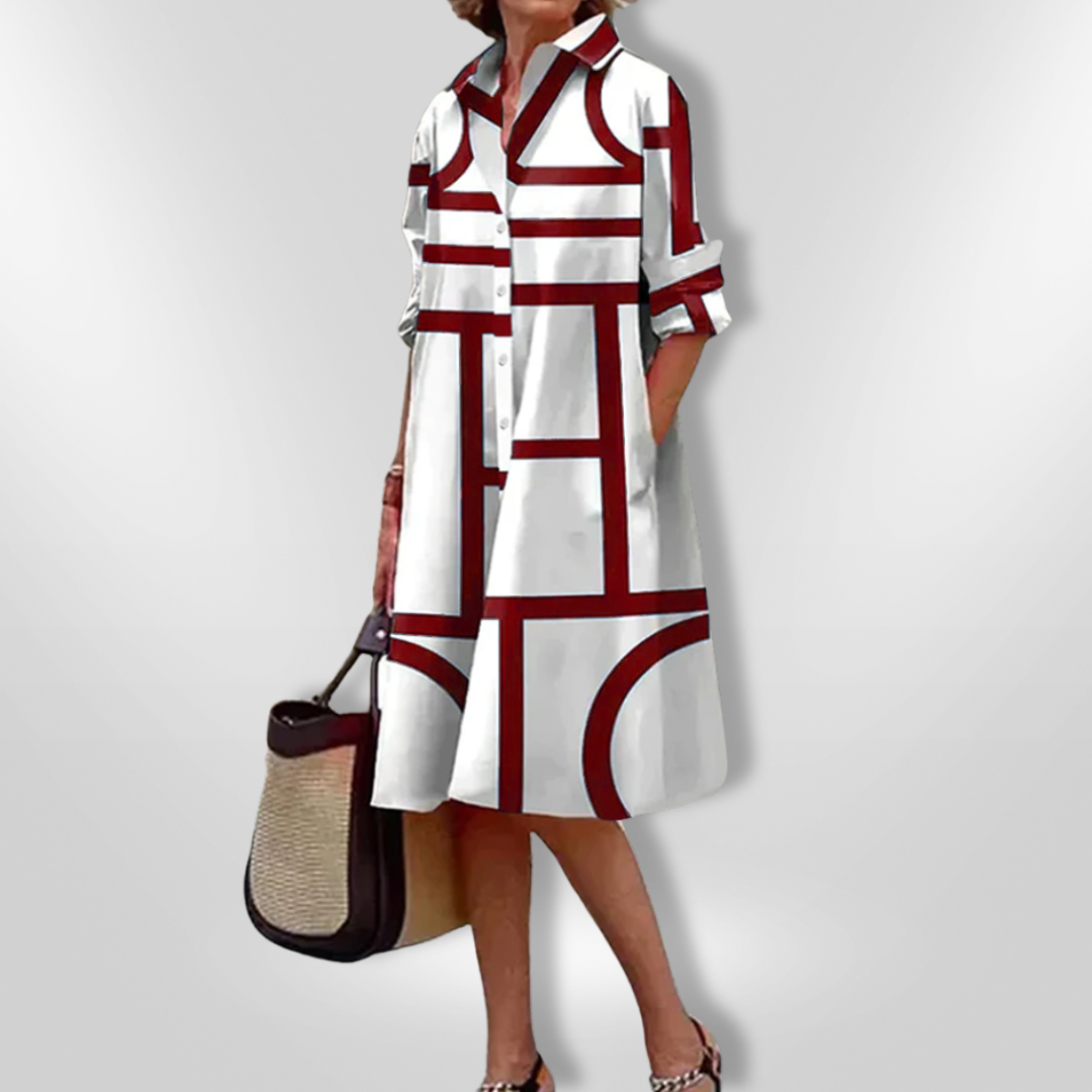 Helena | Abito Midi con Motivo Geometrico