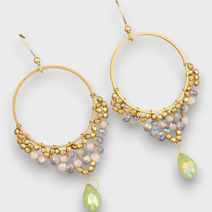 Isalda – Orecchini vintage con legno e perle