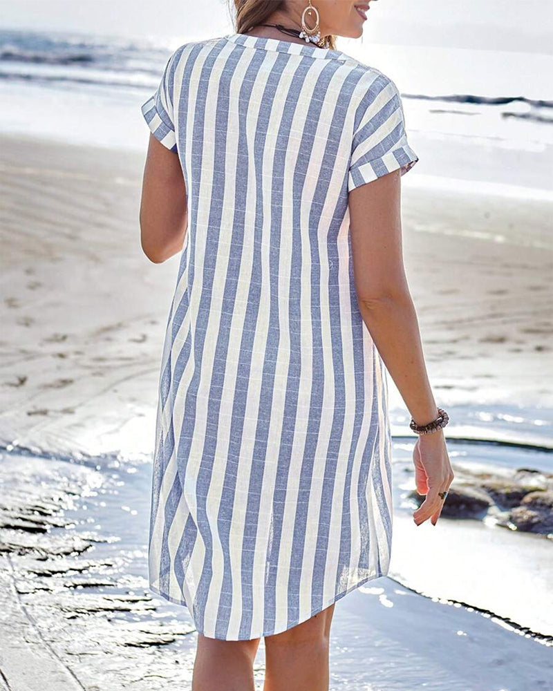 PAMELA | ABITO ELEGANTE A RIGHE