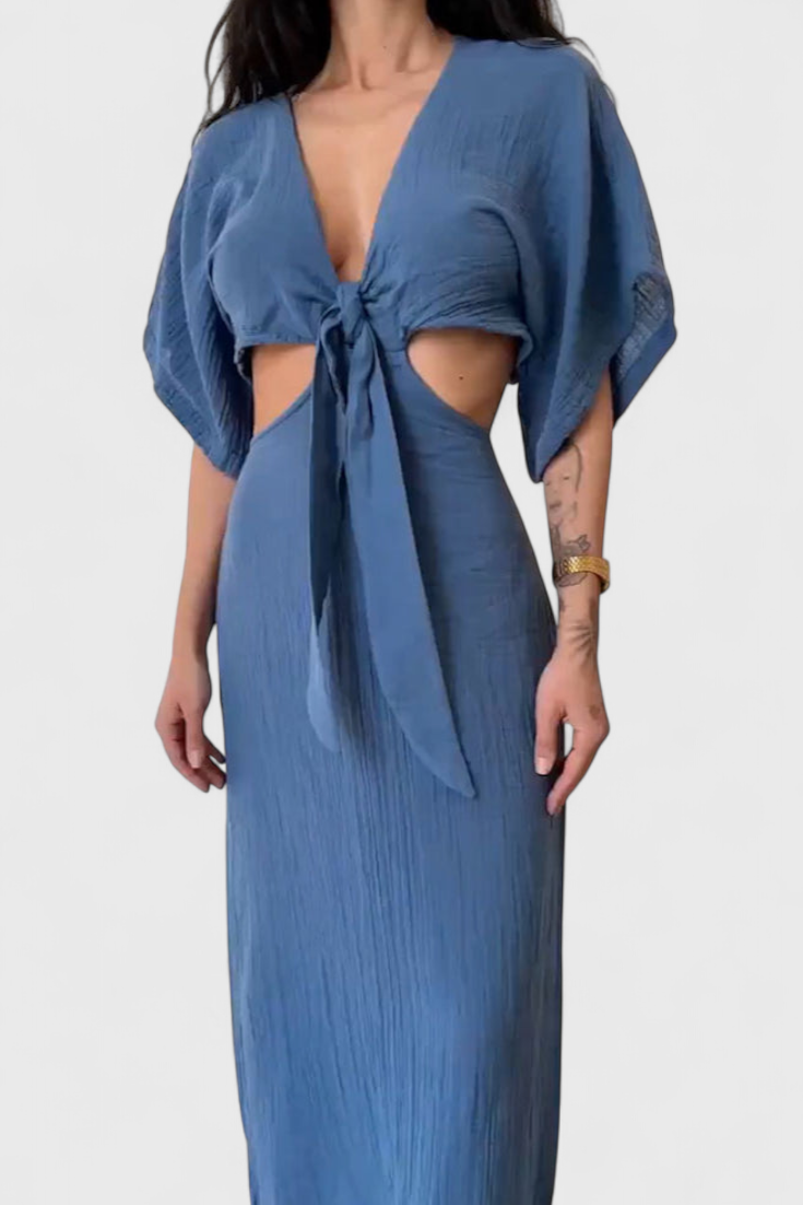 Myra Abito Fluido con Lazo Frontal e Cut-Outs