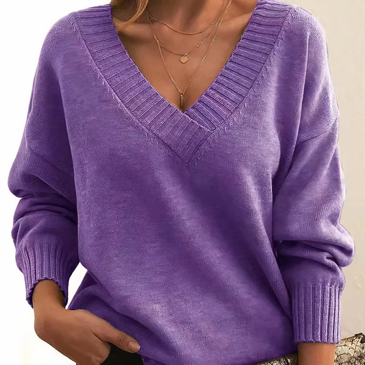 Aria | Maglione Chic con scollo a V Profundo e Vestibilità rilassata