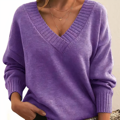 Aria | Maglione Chic con scollo a V Profundo e Vestibilità rilassata