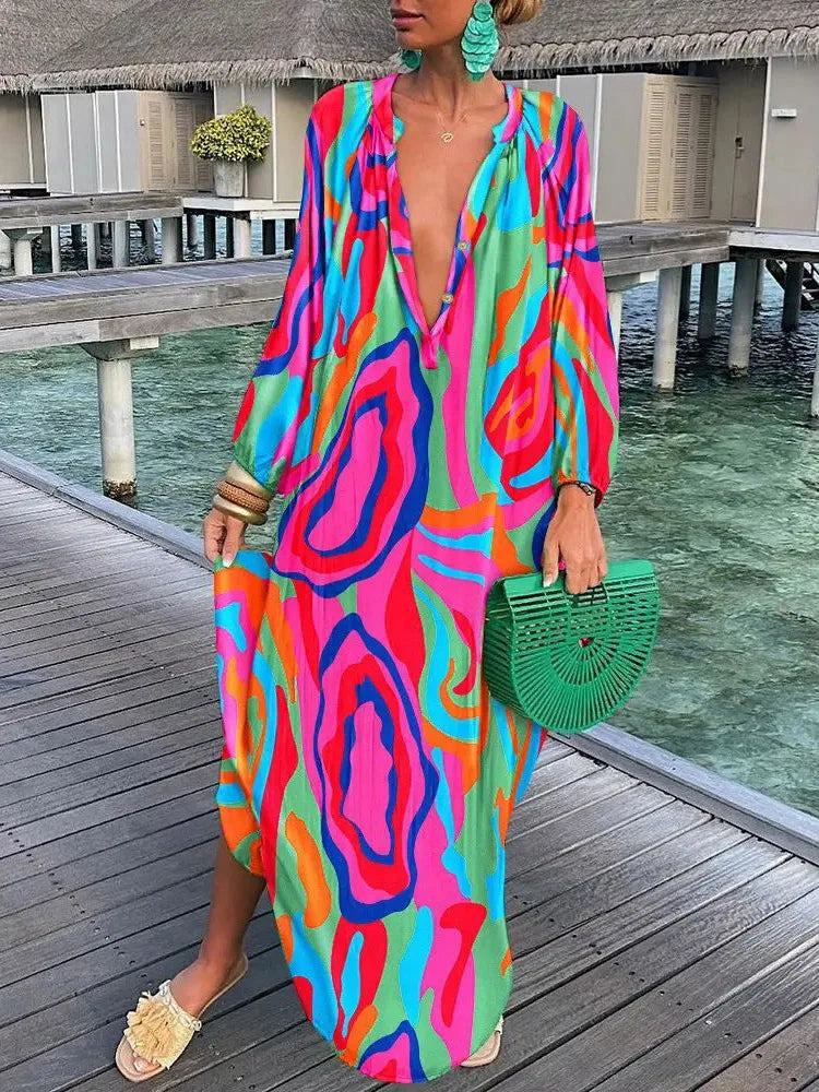 Bea - Abito Maxi di Scollo a V