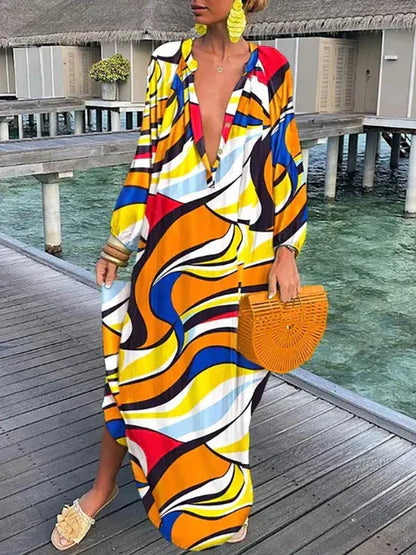 Bea - Abito Maxi di Scollo a V