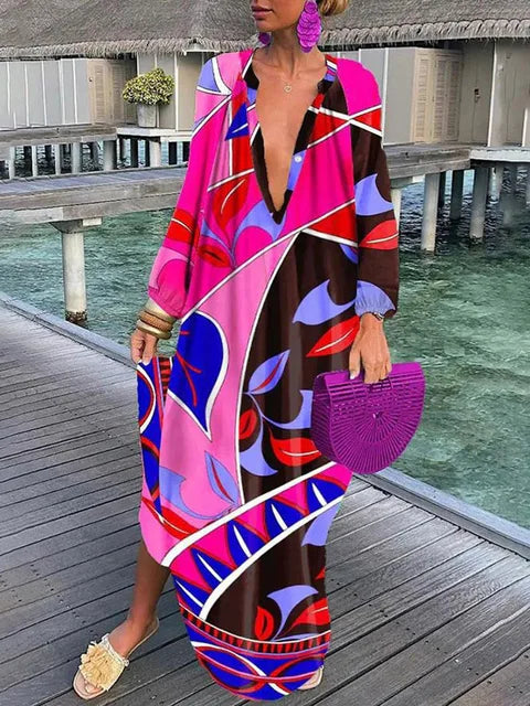 Bea - Abito Maxi di Scollo a V