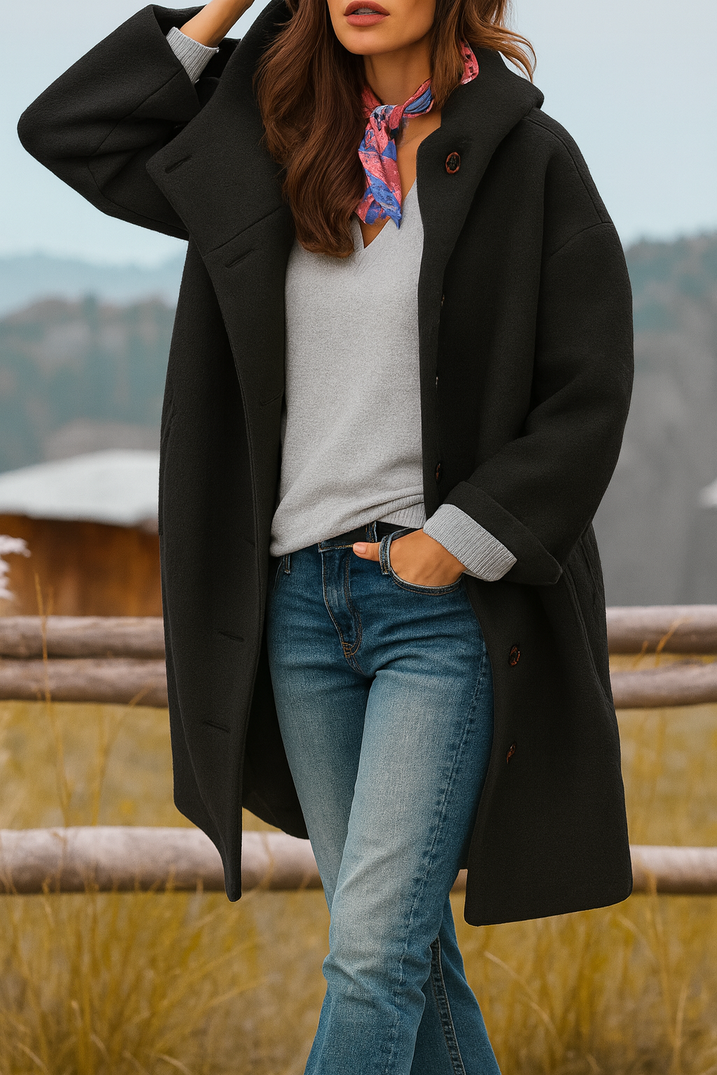 Kaia - Cappotto Casual con cappuccio Stiloso