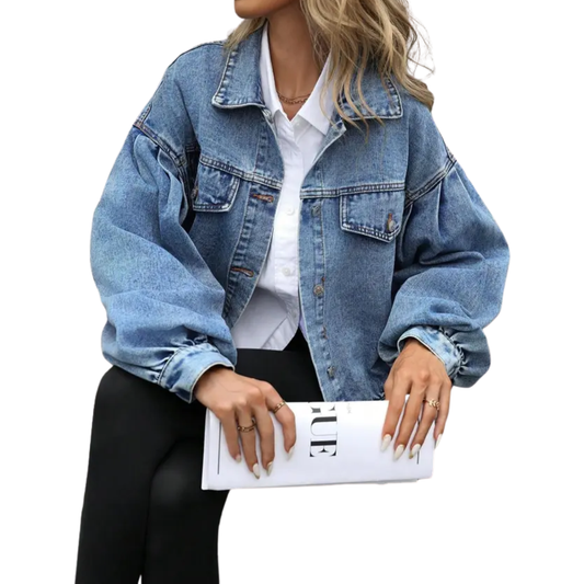 Giacca in denim Corta Casual - Taglio ampio e chic Donna