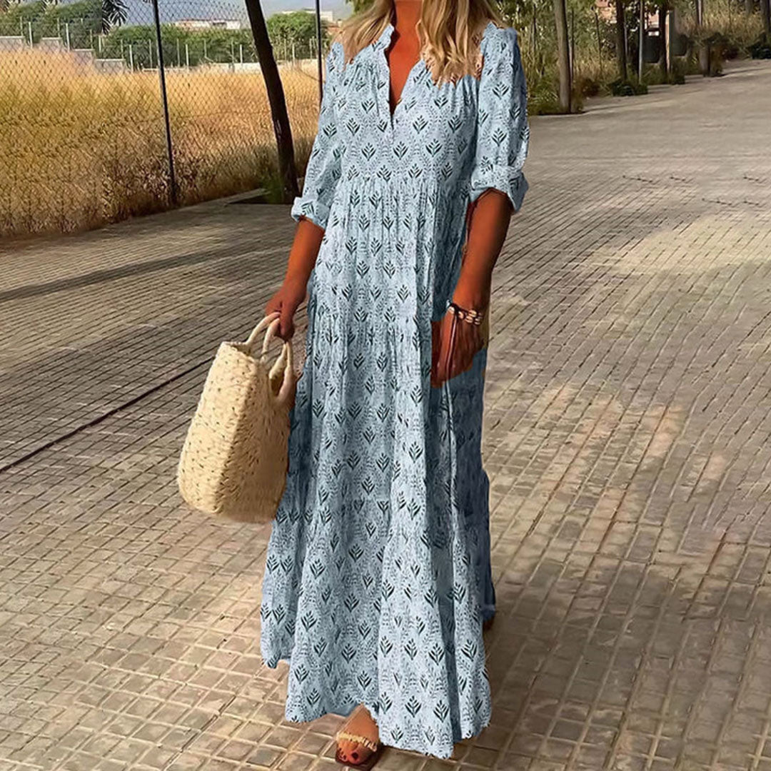 Nora - Elegante abito boho maxi